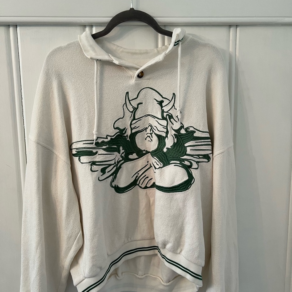 Boys Lie Cream and Green Graphic Sweater
